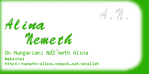 alina nemeth business card